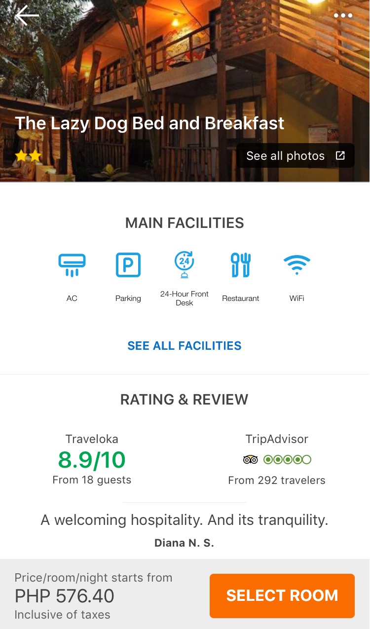 traveloka hotel booking app