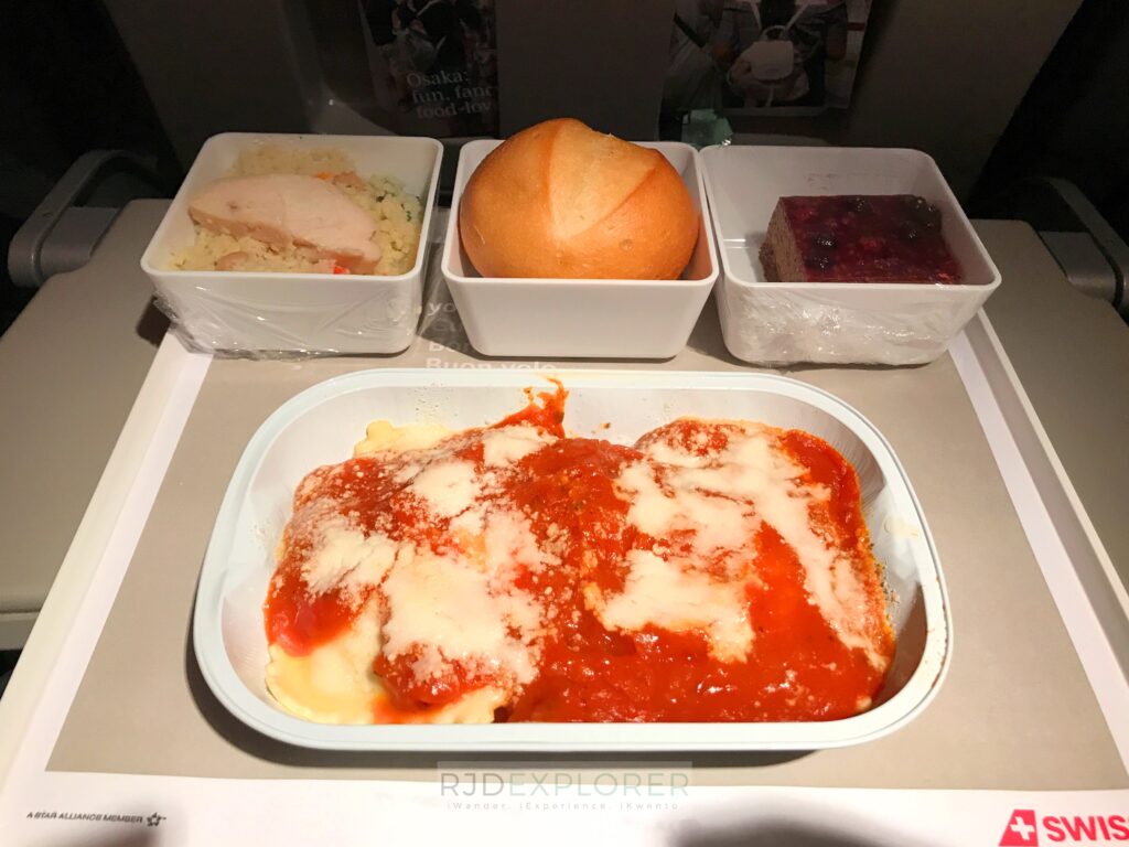 swiss air in-flight meal