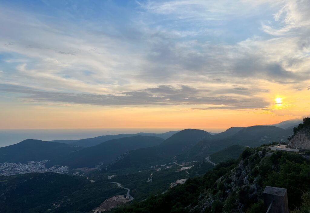 sunset over budva montenegro